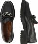 Chain Detail 2880 Loafers Instappers Dames Zwart - Thumbnail 10