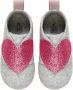 Playshoes Pantoffels Hart Junior Vilt Grijs roze - Thumbnail 3