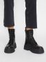 PS Poel Leren Chunky Plateau Combat Veterlaarzen Korio Zwart - Thumbnail 5