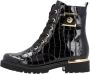 Remonte Veterlaarsjes blokhak veterschoenen in krokodillenlook binnenrits - Thumbnail 9
