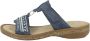 Rieker Slippers sleehak zomerschoen pantoffels met pailletten- en parelrand - Thumbnail 8