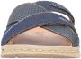 Rieker Blauwe Gekruiste Banden Leren Slipper Blue Heren - Thumbnail 8