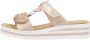 Rieker -Dames roze-goud metallic slippers & muiltjes - Thumbnail 11