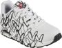 Skechers Sneakers met sleehak UNO-SPREAD THE LOVE Vrijetijdsschoen lage schoen veterschoen met coole graffiti-print - Thumbnail 19