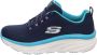 Skechers D'Lux Walker Fresh Finesse 149368-NVTQ Vrouwen Marineblauw Sneakers Sportschoenen - Thumbnail 3