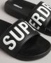 Superdry Sport Code Core Pool Slide badslippers zwart wit - Thumbnail 5