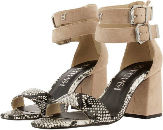 Supertrash Ayla sandalen met hak beige - Schoenen.nl
