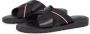 Tommy Hilfiger leren slippers zwart - Thumbnail 5