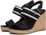 Tommy Hilfiger Sleehaksandaaltjes WEBBING HIGH WEDGE SANDAL zomerschoen sandaal wig hak met zij th-label - Thumbnail 13