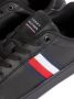 Tommy Hilfiger Corporate Leather Cup Stripes Heren Sneakers Schoenen Zwart FM0FM04732BDS - Thumbnail 7