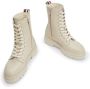 Bruin Tinten Monochromatic Lace Up Boot Veterboots Laarzen Met Veters Dames Beige - Thumbnail 13