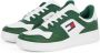 Tommy Hilfiger Groene Leren Heren Sneakers Voor De Trendsetter - Thumbnail 4