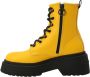 Tommy Hilfiger Gele Leren LaceUp Platform Enkellaarzen - Thumbnail 6