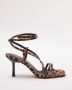 TRENDYOL SHOES Meerkleurige Luipaardpatroon Enkelband Bruine Dames Sandalen Met Hak Takss24To00001 - Thumbnail 4
