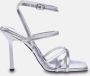 TRENDYOL SHOES Metallic Zilveren Bandjes Vierkante Teen Dames Sandalen Met Hak Takss24To00003 - Thumbnail 3