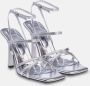 TRENDYOL SHOES Metallic Zilveren Bandjes Vierkante Teen Dames Sandalen Met Hak Takss24To00003 - Thumbnail 4