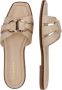 Twinset Beige leren slide sandalen met Oval T-logo - Thumbnail 4