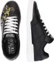 Versace Jeans Couture Zwarte leren logo sneakers Black Heren - Thumbnail 12