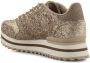 Woden Glinsterende Leren Sneaker met Plateauzool Beige Dames - Thumbnail 9