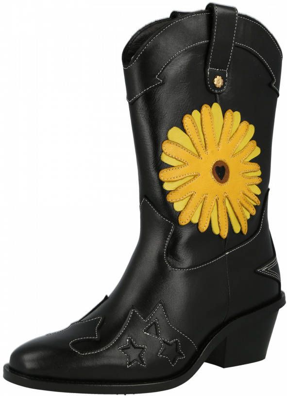 Fabienne Chapot Zwarte Cowboylaarzen Jolly SunSet Flower Boot - Schoenen.nl