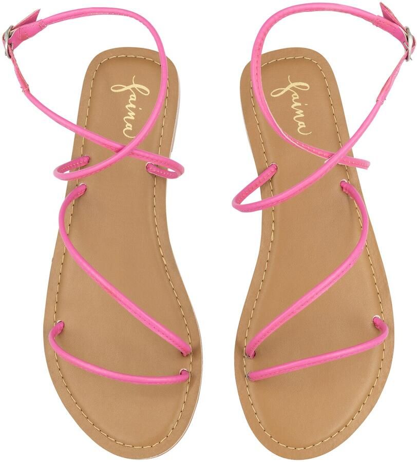 Faina Sandalen met riem beige fuchsia - Foto 2