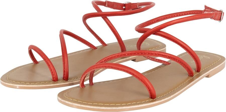 Faina Sandalen met riem beige rood - Foto 4