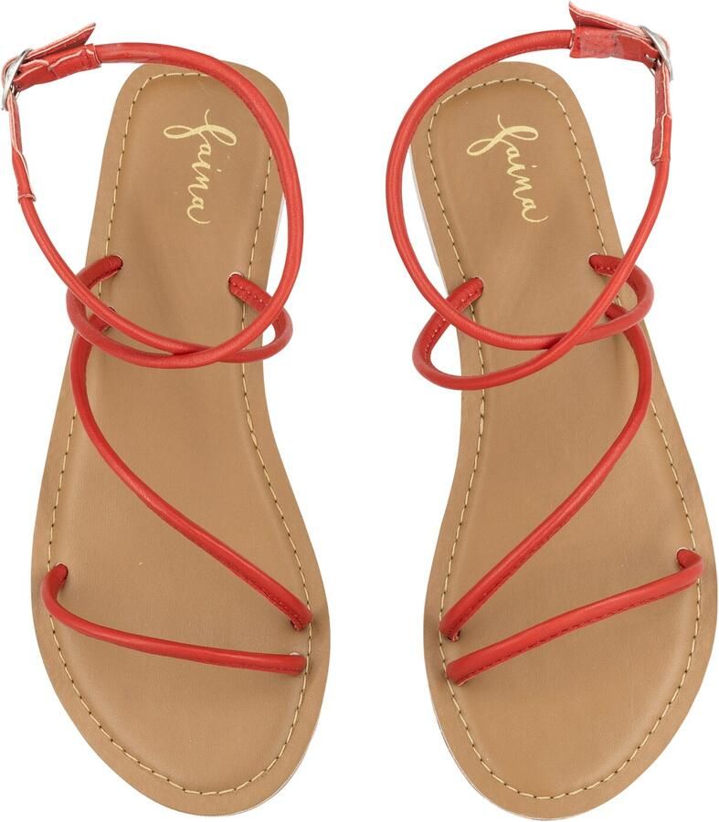 Faina Sandalen met riem beige rood - Foto 2