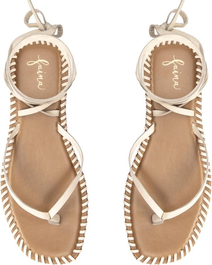 Faina Sandalen met riem crème bruin - Foto 2