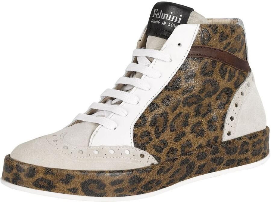 FELMINI Sneakers hoog 'Trump E185' bruin zwart wit offwhite