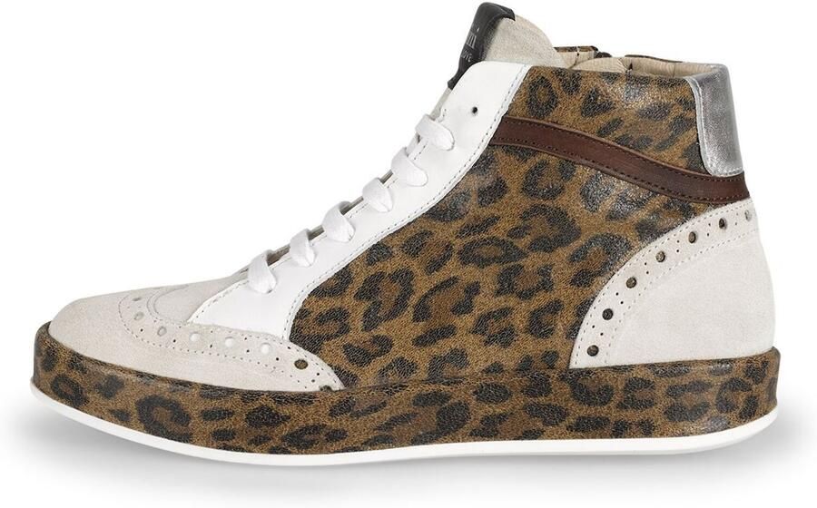 FELMINI Sneakers hoog 'Trump E185' bruin zwart wit offwhite - Foto 7