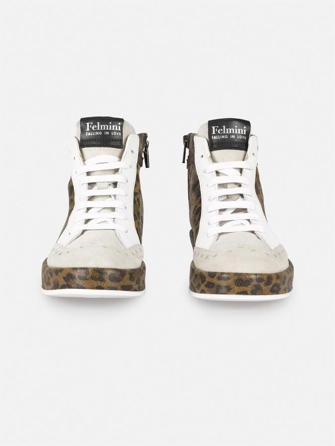 FELMINI Sneakers hoog 'Trump E185' bruin zwart wit offwhite - Foto 3