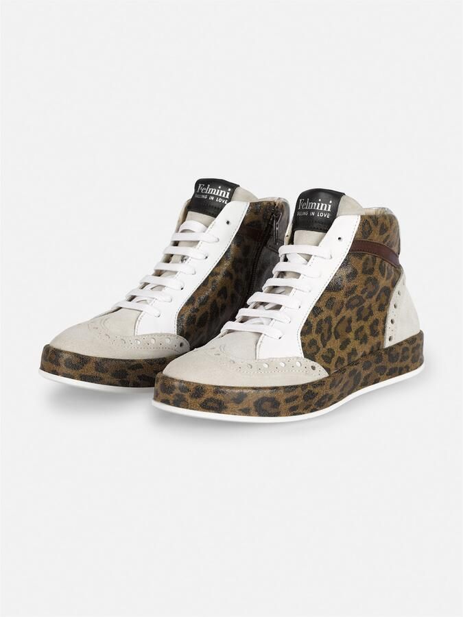 FELMINI Sneakers hoog 'Trump E185' bruin zwart wit offwhite - Foto 4