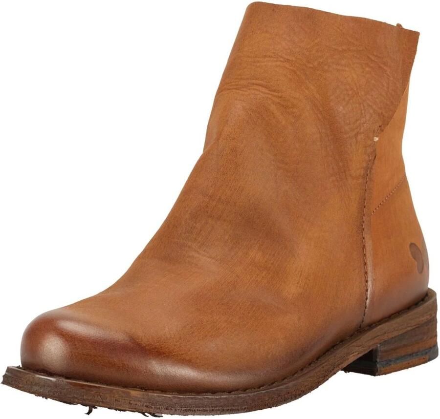 Felmini Wide Fit Enkellaarsjes cognac