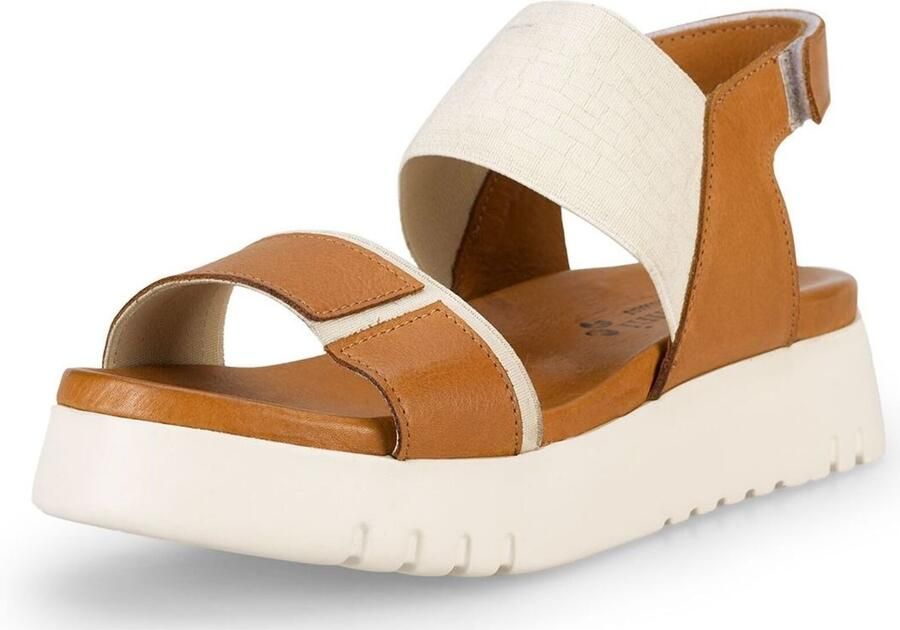 Felmini Wide Fit Sandaal crème bruin