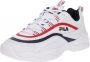 Fila Ray Low Sneakers Dames White Navy Red - Thumbnail 4