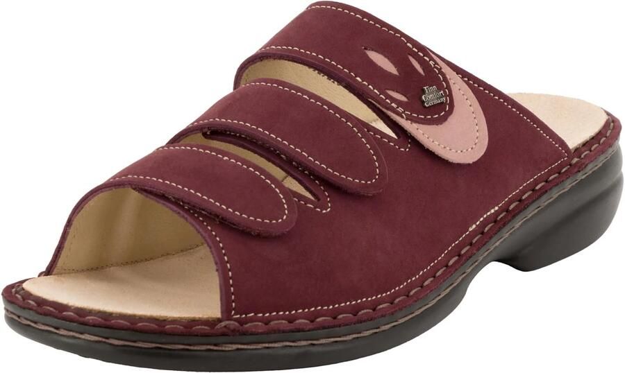 Finn Comfort Muiltjes 'Klassische Pantolette Damen 02554-903102 Rauleder in rot' donkerrood - Foto 2