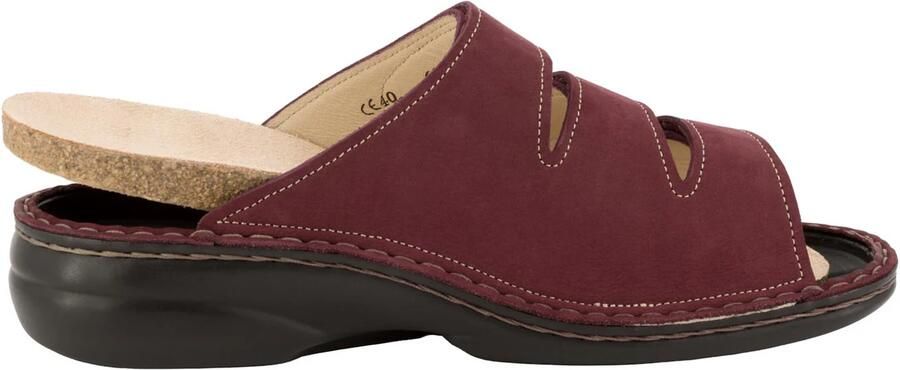 Finn Comfort Muiltjes 'Klassische Pantolette Damen 02554-903102 Rauleder in rot' donkerrood - Foto 3