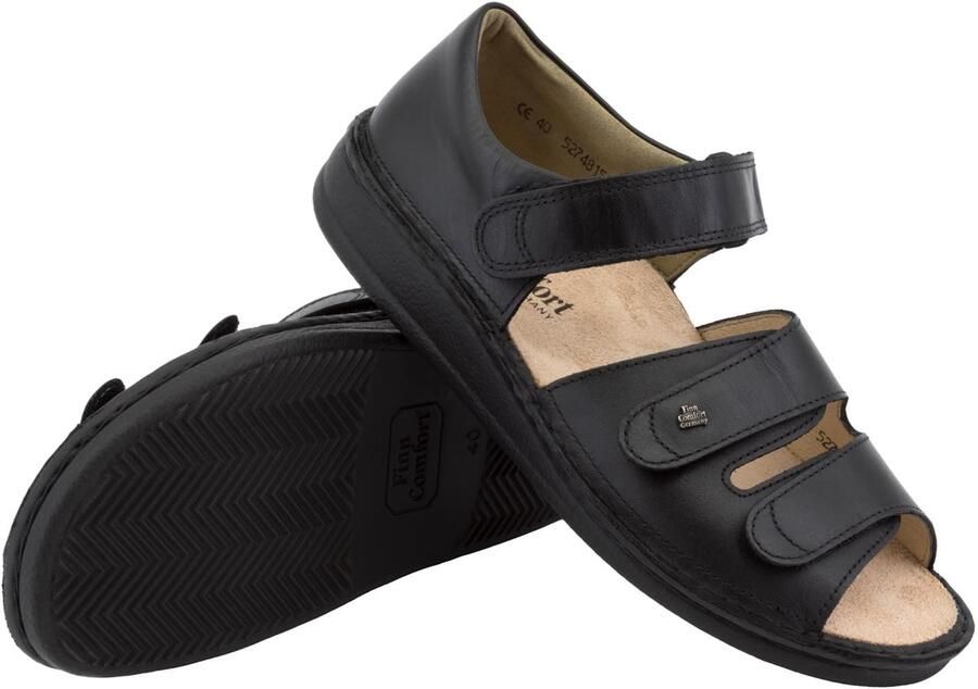 FinnComfort Finn Comfort RIAD 01505-676393 Zwarte heren slippers met klittenband sluiting - Foto 11