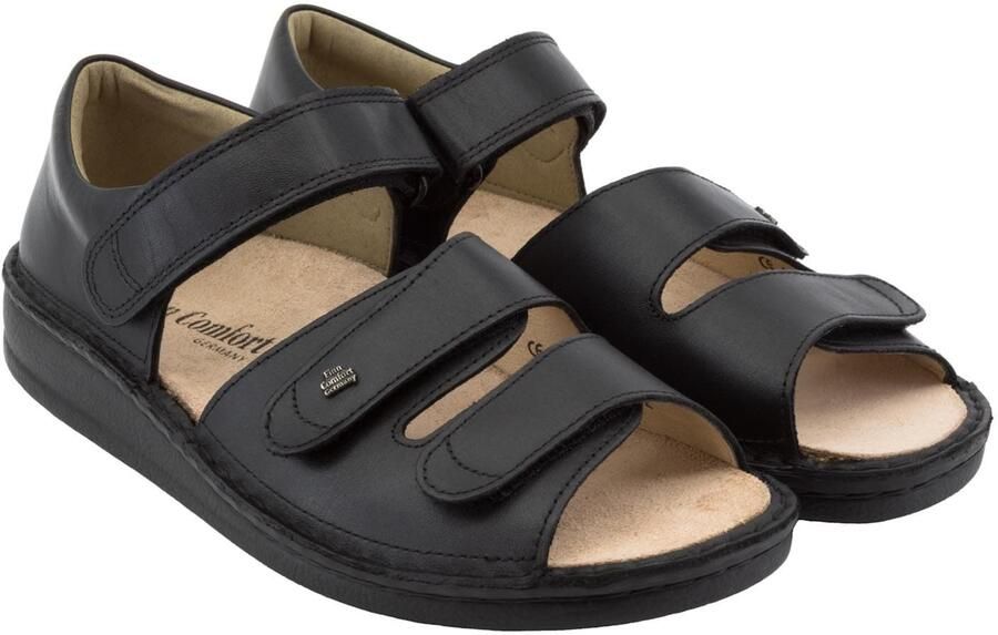 FinnComfort Finn Comfort RIAD 01505-676393 Zwarte heren slippers met klittenband sluiting - Foto 12