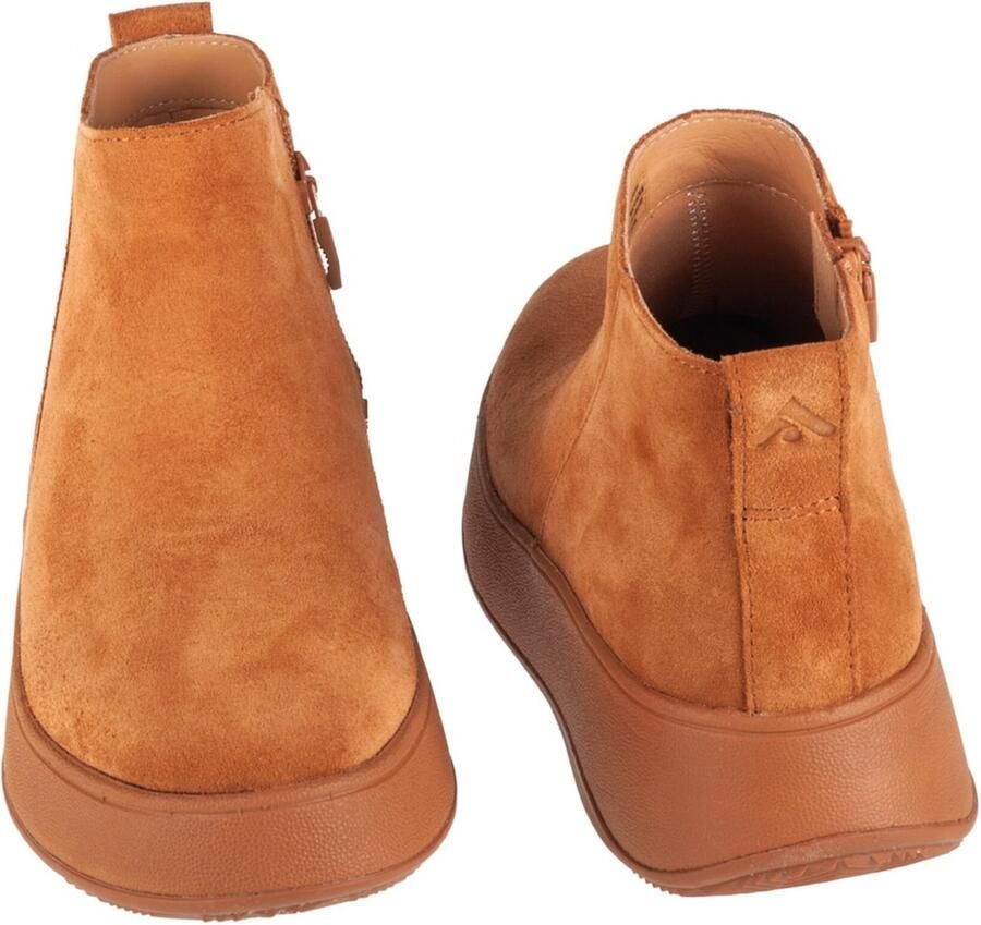 FitFlop F-mode Suede Flatform Zip Ankle Laarzen Oranje Vrouw - Foto 3