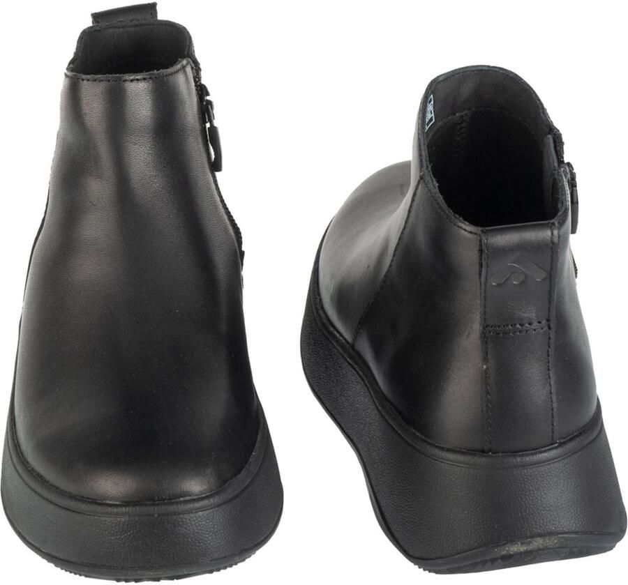 FitFlop F-mode Leather Flatform Zip Ankle Laarzen Zwart Vrouw - Foto 3