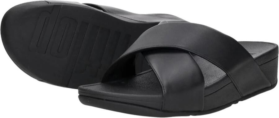 FitFlop Lulu Cross Slide Sandals Leather Dames Sandalen Zwart - Foto 6