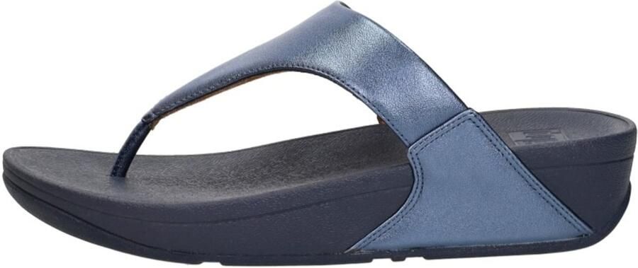 FitFlop Lulu Lederen Teenslipper Microwobbleboard-zool technologie BLAUW - Foto 2