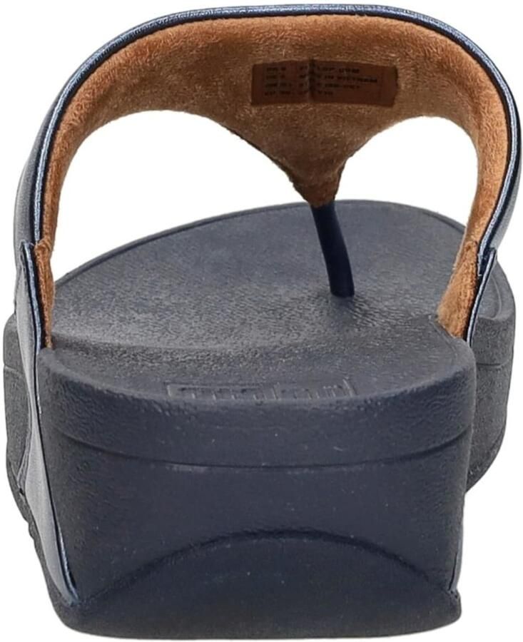 FitFlop Lulu Lederen Teenslipper Microwobbleboard-zool technologie BLAUW - Foto 4