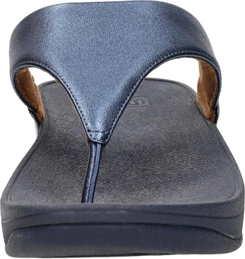 FitFlop Lulu Lederen Teenslipper Microwobbleboard-zool technologie BLAUW - Foto 3