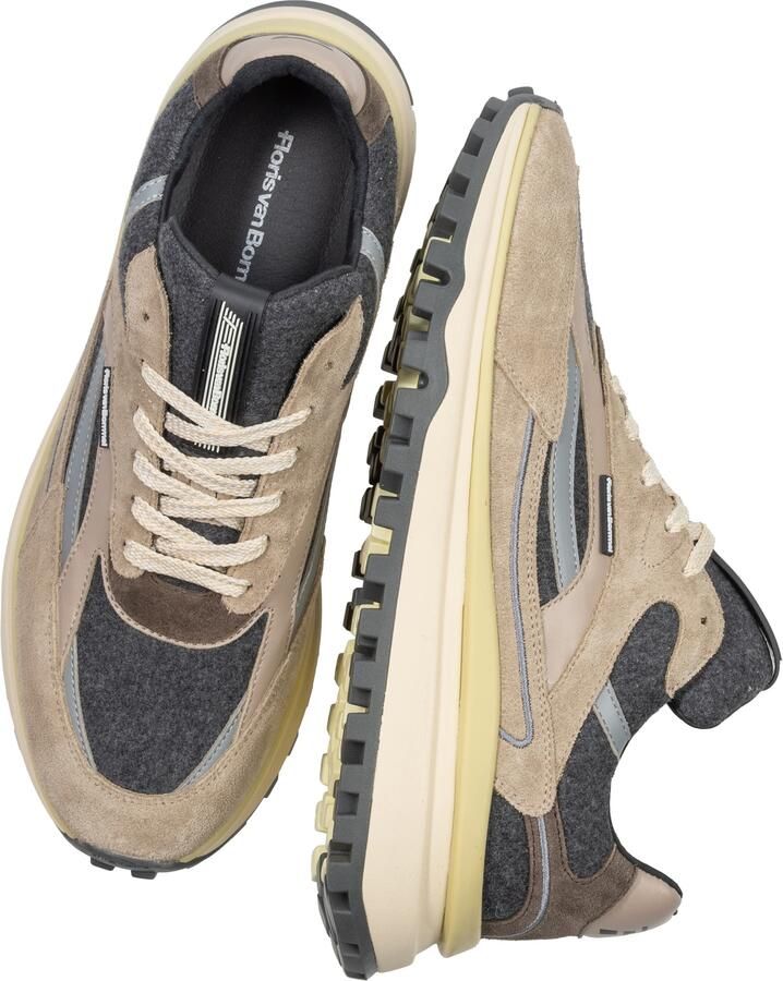 Floris van Bommel Sneakers laag 'De Gripper 02 ' bruin brokaat grijs gemêleerd zilver - Foto 14