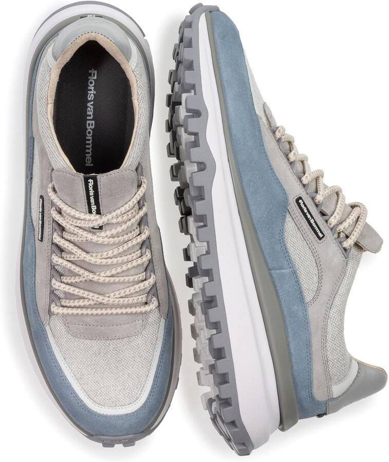 FLORIS VAN BOMMEL Lage Sneakers Heren Sfm-10248 De Gripper Textiel Grijs - Foto 2