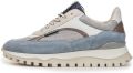 Floris van Bommel Sneakers laag 'De Grommer 05' lichtblauw bruin grijs wit - Lichtblauw/Bruin/Grijs/Wit
