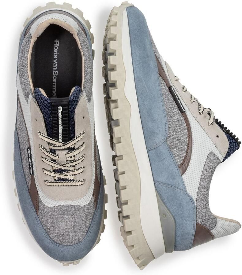 Floris van Bommel Sneakers laag 'De Grommer 05' lichtblauw bruin grijs wit - Foto 2