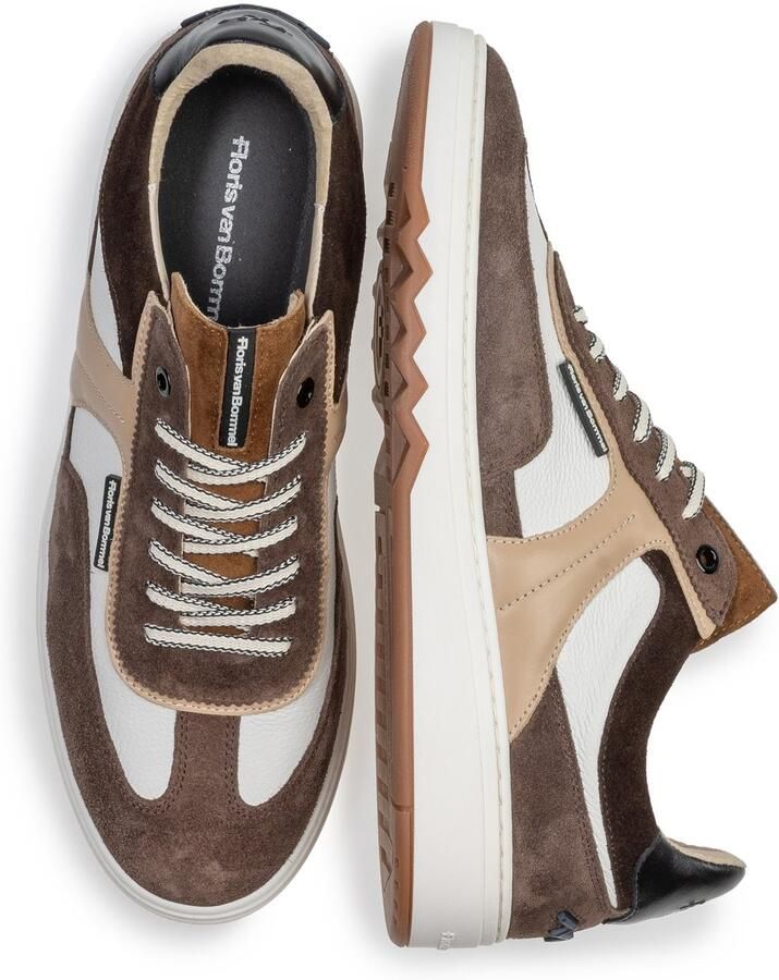 Floris van Bommel Sneakers laag 'DE KUPSTER 08' beige chocoladebruin wit - Foto 2